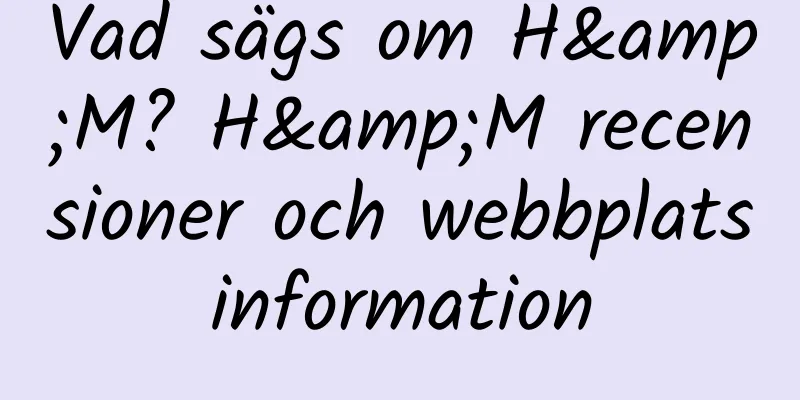 Vad sägs om H&M? H&M recensioner och webbplatsinformation