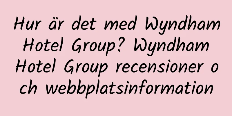 Hur är det med Wyndham Hotel Group? Wyndham Hotel Group recensioner och webbplatsinformation