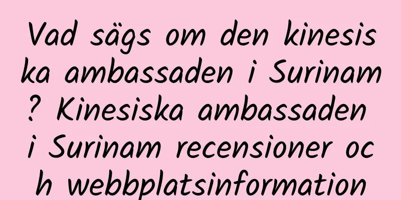 Vad sägs om den kinesiska ambassaden i Surinam? Kinesiska ambassaden i Surinam recensioner och webbplatsinformation