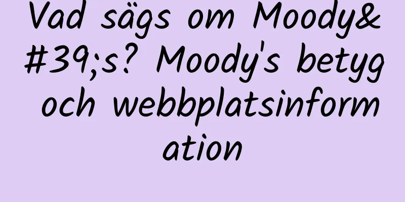 Vad sägs om Moody's? Moody's betyg och webbplatsinformation