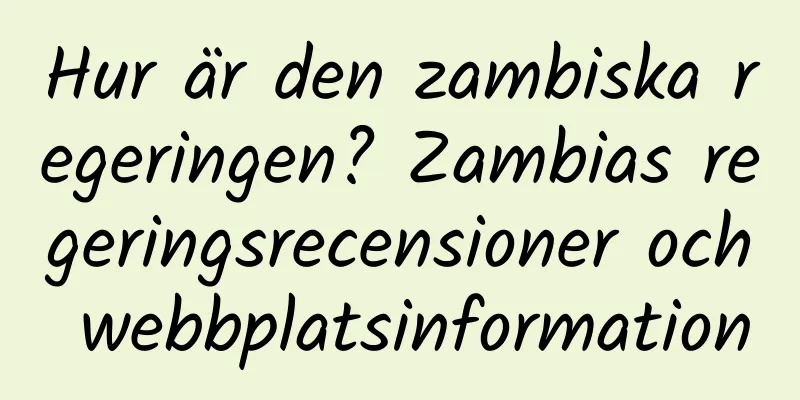 Hur är den zambiska regeringen? Zambias regeringsrecensioner och webbplatsinformation