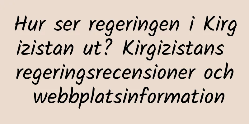 Hur ser regeringen i Kirgizistan ut? Kirgizistans regeringsrecensioner och webbplatsinformation