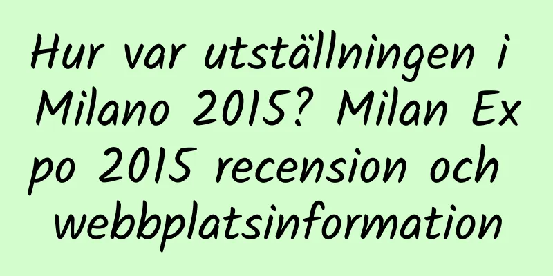 Hur var utställningen i Milano 2015? Milan Expo 2015 recension och webbplatsinformation