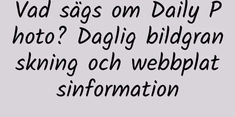 Vad sägs om Daily Photo? Daglig bildgranskning och webbplatsinformation
