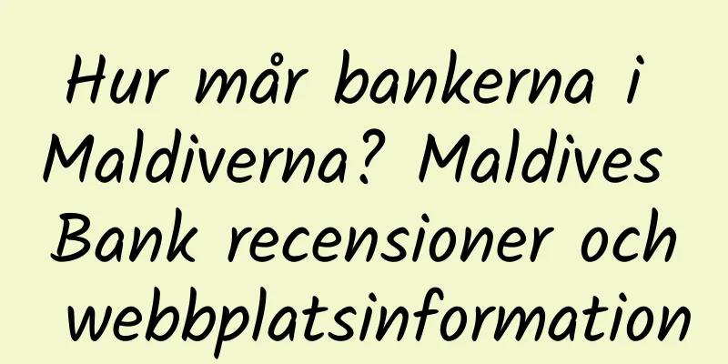 Hur mår bankerna i Maldiverna? Maldives Bank recensioner och webbplatsinformation