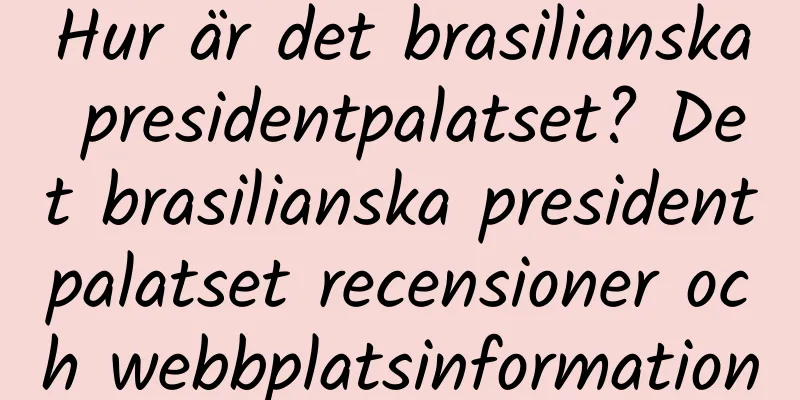 Hur är det brasilianska presidentpalatset? Det brasilianska presidentpalatset recensioner och webbplatsinformation