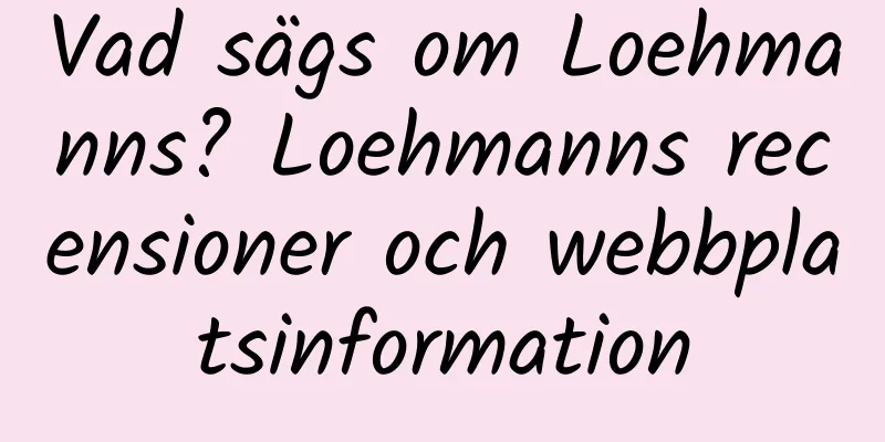 Vad sägs om Loehmanns? Loehmanns recensioner och webbplatsinformation