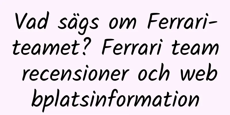Vad sägs om Ferrari-teamet? Ferrari team recensioner och webbplatsinformation