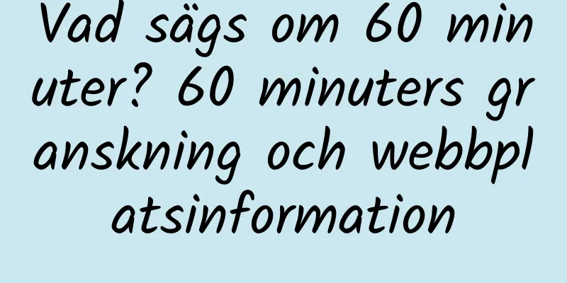 Vad sägs om 60 minuter? 60 minuters granskning och webbplatsinformation