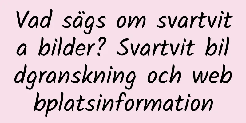 Vad sägs om svartvita bilder? Svartvit bildgranskning och webbplatsinformation