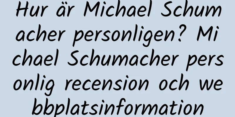 Hur är Michael Schumacher personligen? Michael Schumacher personlig recension och webbplatsinformation