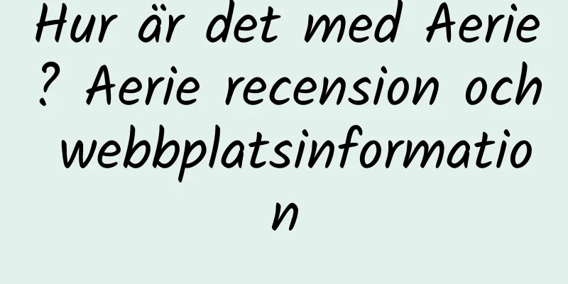 Hur är det med Aerie? Aerie recension och webbplatsinformation