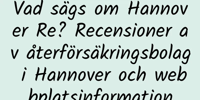 Vad sägs om Hannover Re? Recensioner av återförsäkringsbolag i Hannover och webbplatsinformation