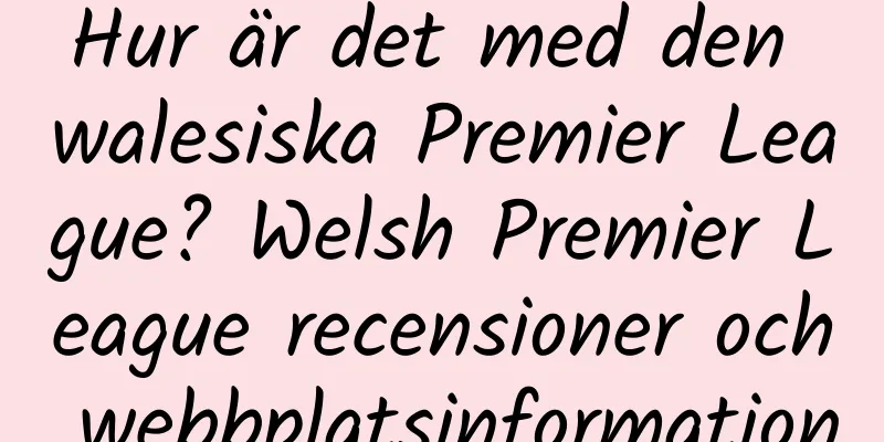 Hur är det med den walesiska Premier League? Welsh Premier League recensioner och webbplatsinformation