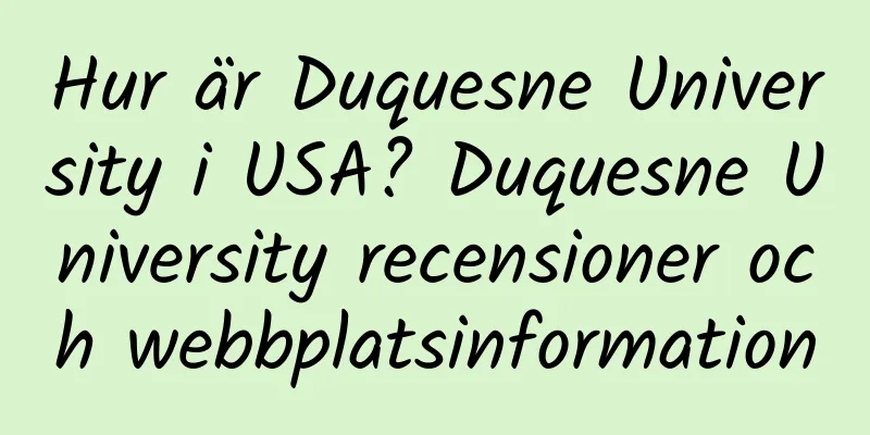 Hur är Duquesne University i USA? Duquesne University recensioner och webbplatsinformation