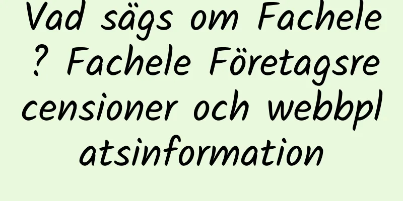 Vad sägs om Fachele? Fachele Företagsrecensioner och webbplatsinformation