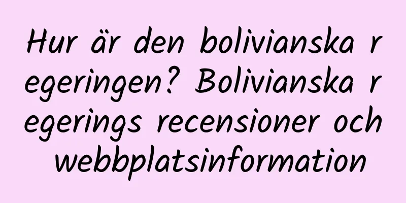 Hur är den bolivianska regeringen? Bolivianska regerings recensioner och webbplatsinformation