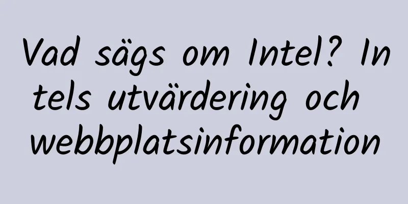 Vad sägs om Intel? Intels utvärdering och webbplatsinformation