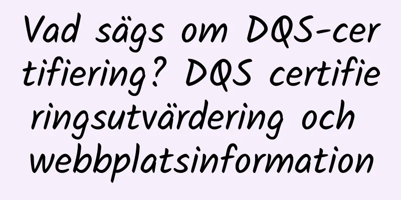 Vad sägs om DQS-certifiering? DQS certifieringsutvärdering och webbplatsinformation