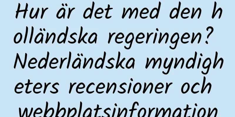 Hur är det med den holländska regeringen? Nederländska myndigheters recensioner och webbplatsinformation