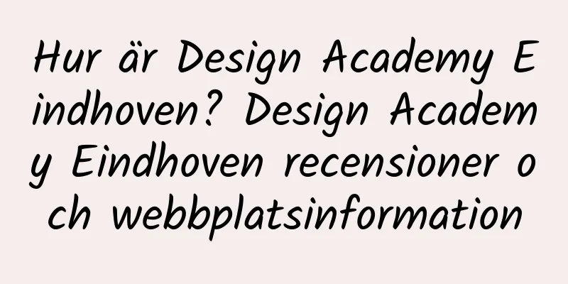 Hur är Design Academy Eindhoven? Design Academy Eindhoven recensioner och webbplatsinformation