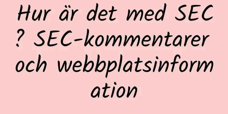 Hur är det med SEC? SEC-kommentarer och webbplatsinformation