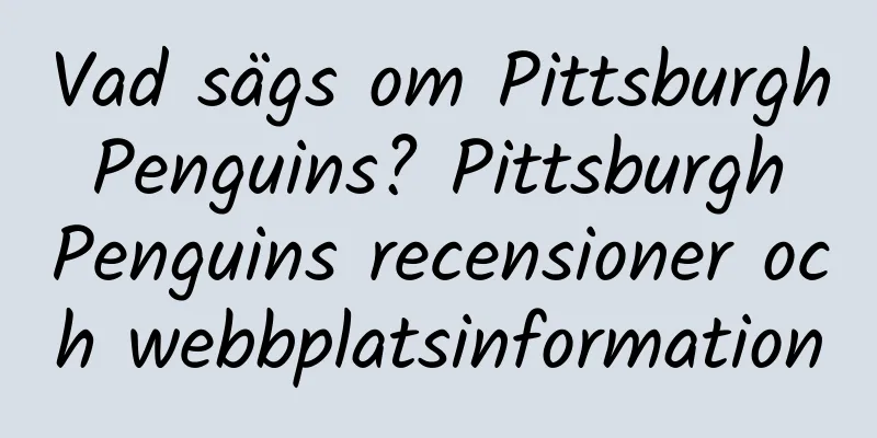 Vad sägs om Pittsburgh Penguins? Pittsburgh Penguins recensioner och webbplatsinformation