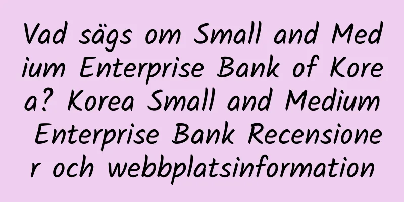 Vad sägs om Small and Medium Enterprise Bank of Korea? Korea Small and Medium Enterprise Bank Recensioner och webbplatsinformation