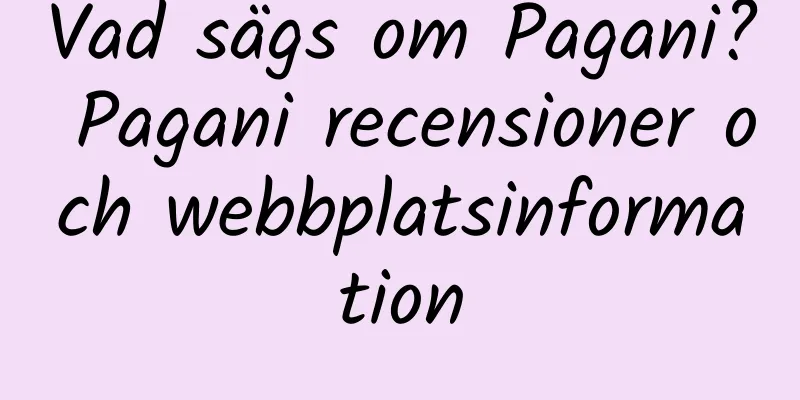 Vad sägs om Pagani? Pagani recensioner och webbplatsinformation
