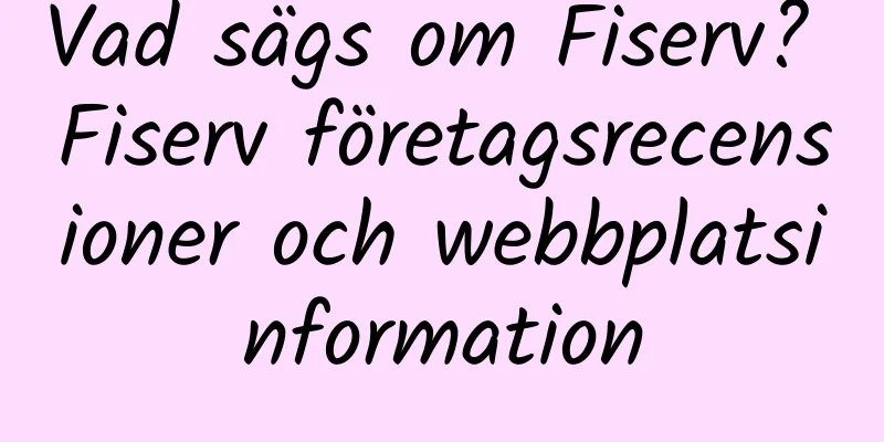 Vad sägs om Fiserv? Fiserv företagsrecensioner och webbplatsinformation