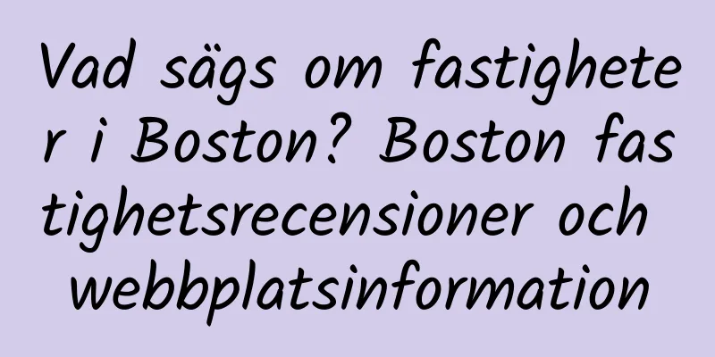 Vad sägs om fastigheter i Boston? Boston fastighetsrecensioner och webbplatsinformation