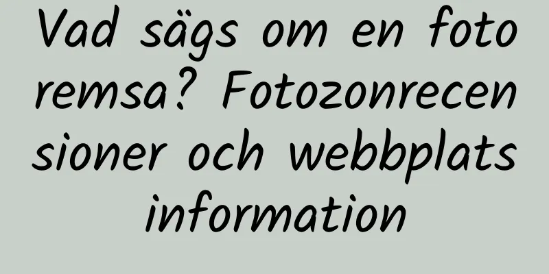 Vad sägs om en fotoremsa? Fotozonrecensioner och webbplatsinformation
