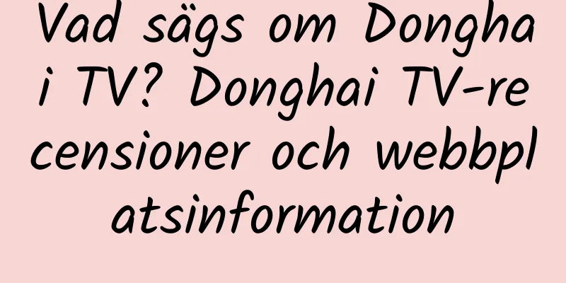 Vad sägs om Donghai TV? Donghai TV-recensioner och webbplatsinformation
