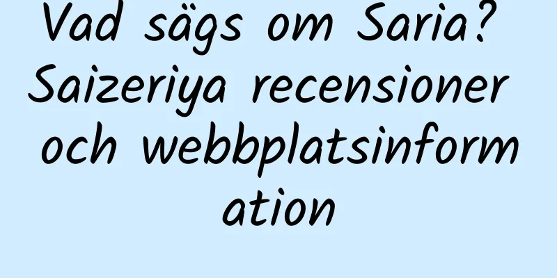 Vad sägs om Saria? Saizeriya recensioner och webbplatsinformation