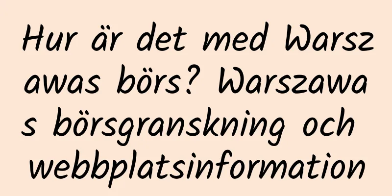 Hur är det med Warszawas börs? Warszawas börsgranskning och webbplatsinformation