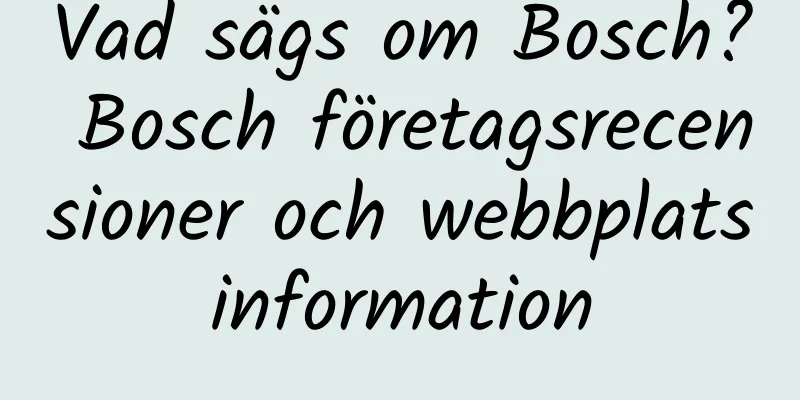 Vad sägs om Bosch? Bosch företagsrecensioner och webbplatsinformation