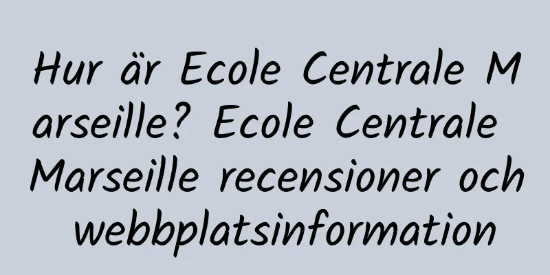Hur är Ecole Centrale Marseille? Ecole Centrale Marseille recensioner och webbplatsinformation