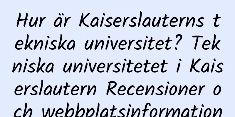 Hur är Kaiserslauterns tekniska universitet? Tekniska universitetet i Kaiserslautern Recensioner och webbplatsinformation
