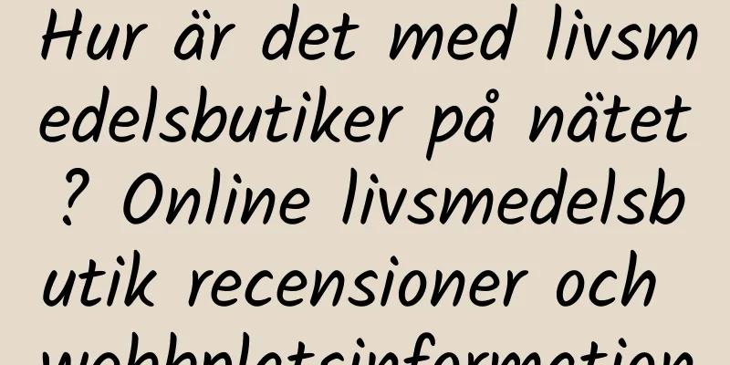 Hur är det med livsmedelsbutiker på nätet? Online livsmedelsbutik recensioner och webbplatsinformation
