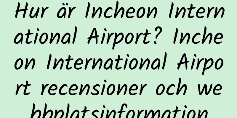 Hur är Incheon International Airport? Incheon International Airport recensioner och webbplatsinformation