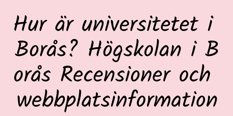 Hur är universitetet i Borås? Högskolan i Borås Recensioner och webbplatsinformation