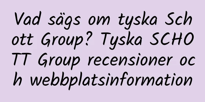 Vad sägs om tyska Schott Group? Tyska SCHOTT Group recensioner och webbplatsinformation