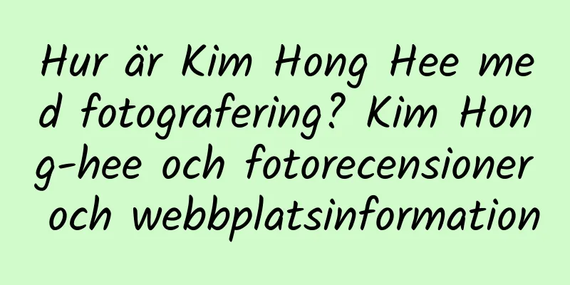 Hur är Kim Hong Hee med fotografering? Kim Hong-hee och fotorecensioner och webbplatsinformation