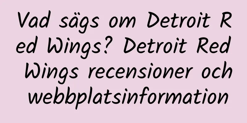Vad sägs om Detroit Red Wings? Detroit Red Wings recensioner och webbplatsinformation
