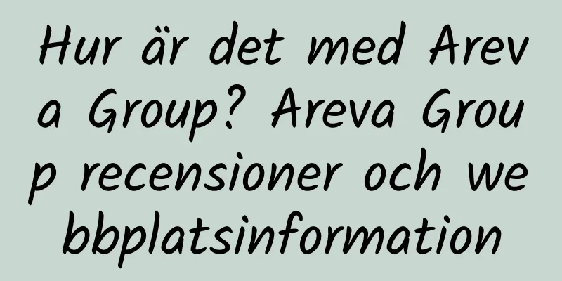Hur är det med Areva Group? Areva Group recensioner och webbplatsinformation