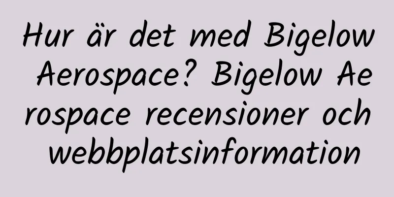 Hur är det med Bigelow Aerospace? Bigelow Aerospace recensioner och webbplatsinformation
