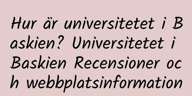 Hur är universitetet i Baskien? Universitetet i Baskien Recensioner och webbplatsinformation
