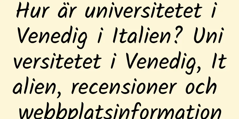Hur är universitetet i Venedig i Italien? Universitetet i Venedig, Italien, recensioner och webbplatsinformation