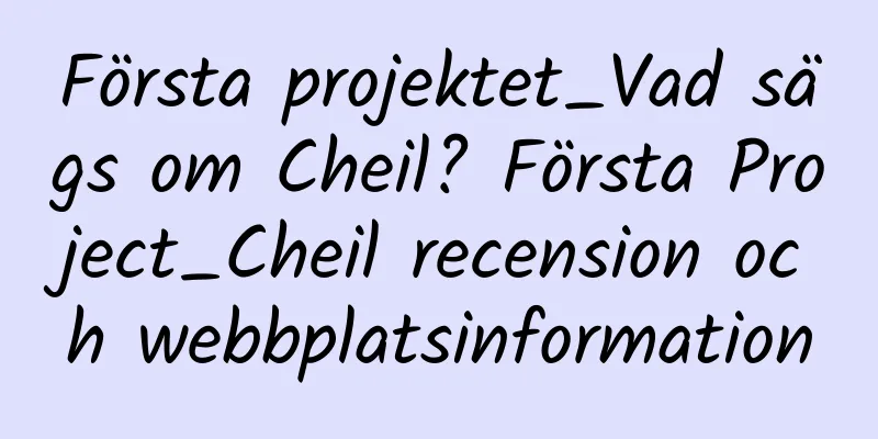 Första projektet_Vad sägs om Cheil? Första Project_Cheil recension och webbplatsinformation