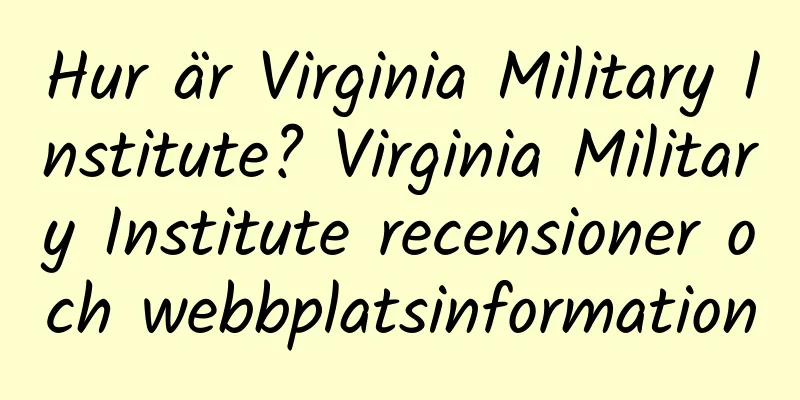 Hur är Virginia Military Institute? Virginia Military Institute recensioner och webbplatsinformation